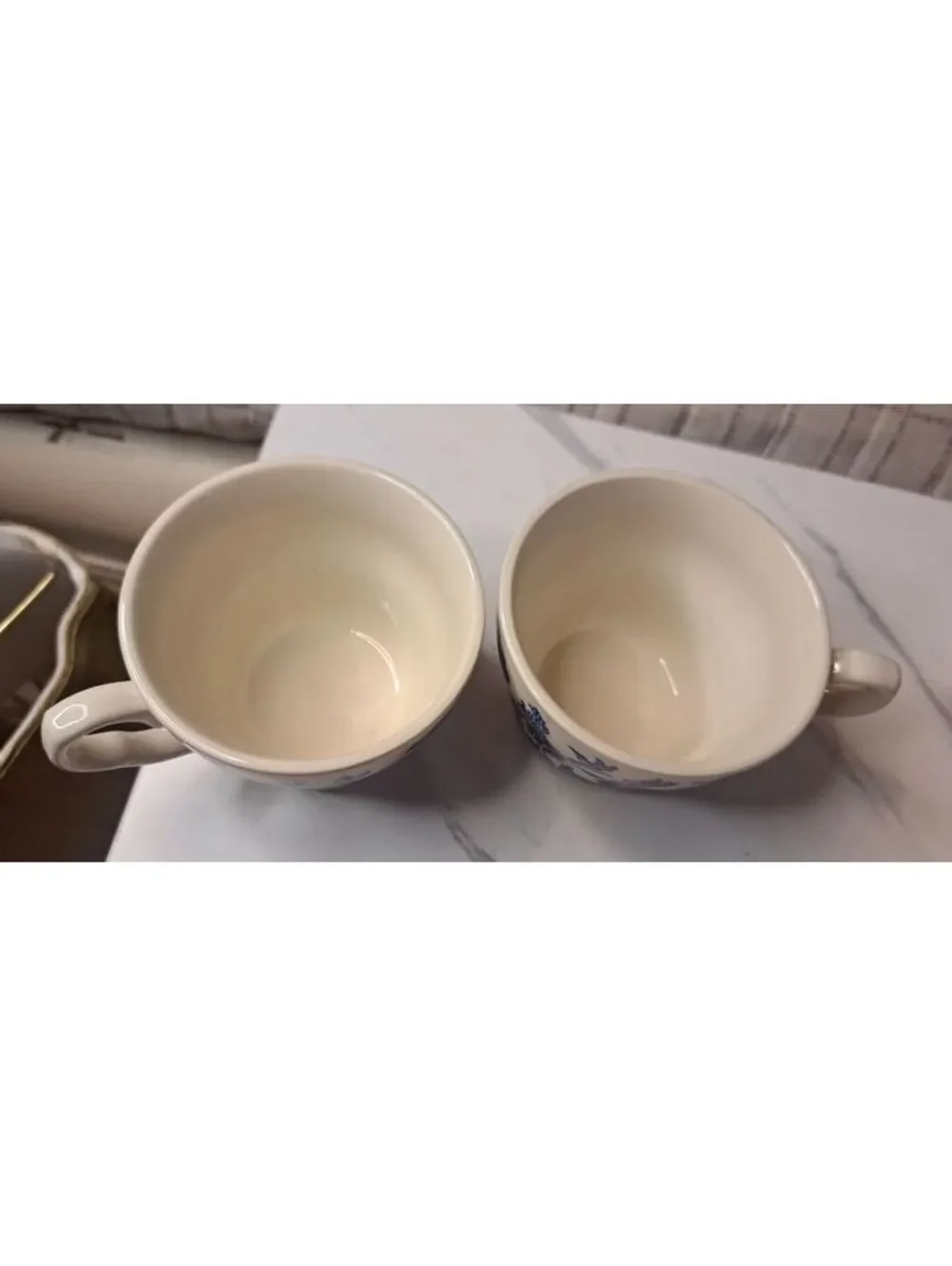 Vintage Set of 2 EIT Made in England Blue Old Willow Ironstone Teacups